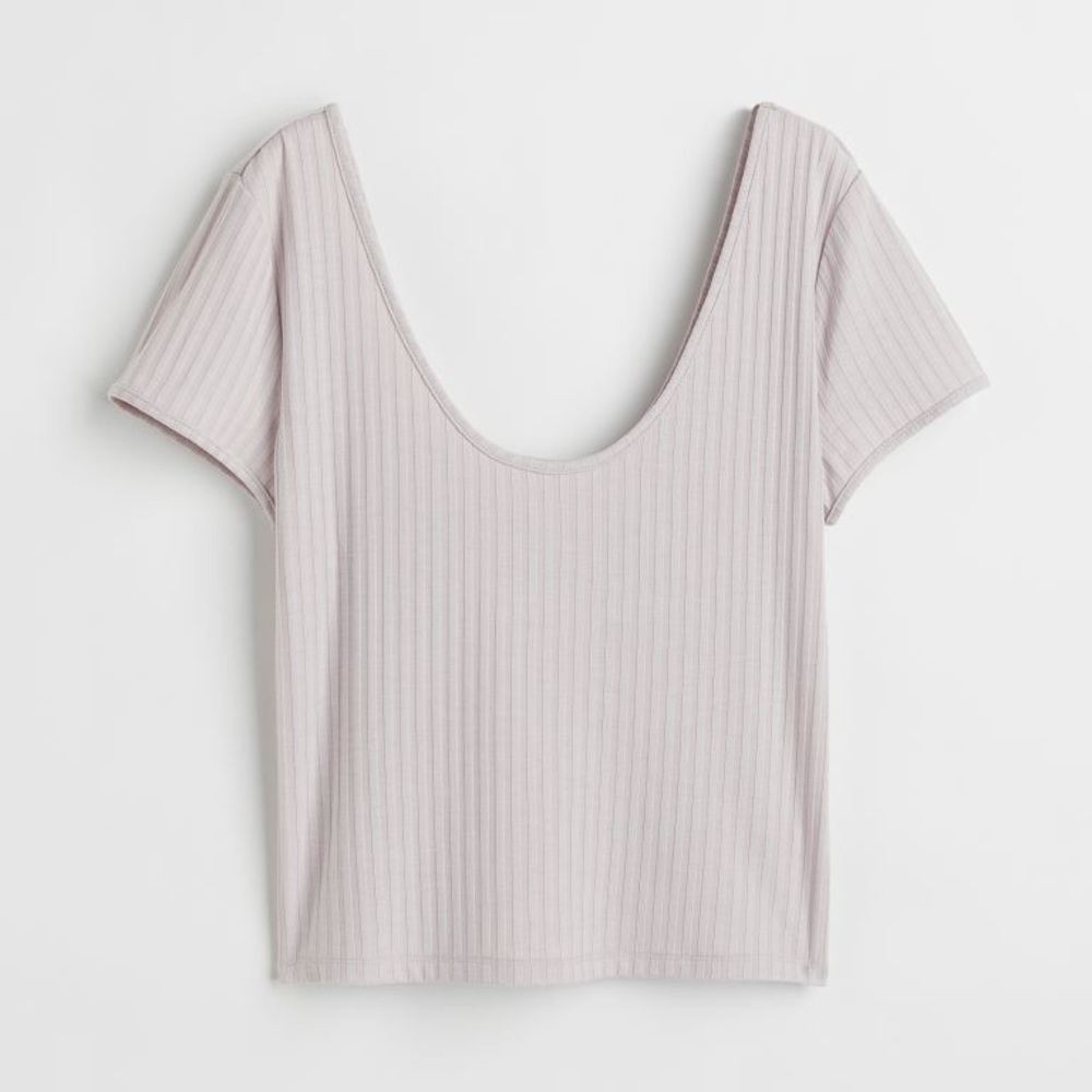 H&M Women Baby Purple Fitted Crop Top NWOT